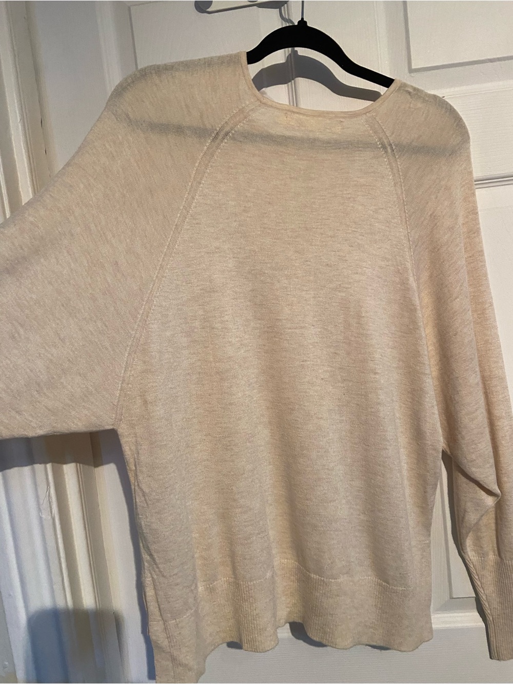 Women's Cream Lightweight Cashmere Blend Crewneck Sweater